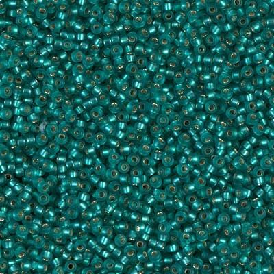 Miyuki ROUND 15/0 Seed Beads MATTE SILVERLINED TEAL