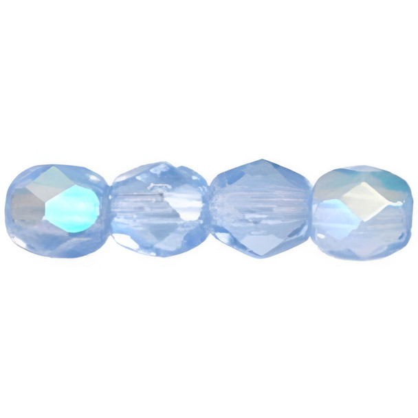 Firepolish 4mm Czech Glass Beads LIGHT SAPPHIRE II