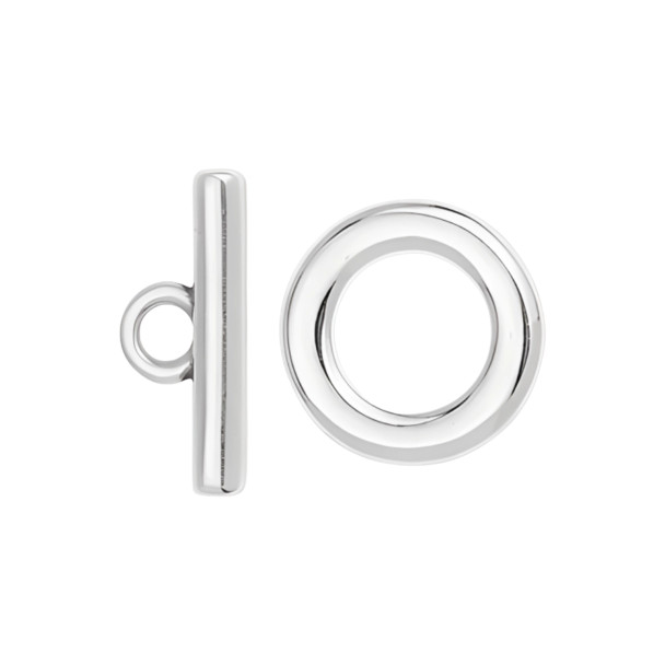 TOGGLE CLASP-Ring 15mm-Silver Plated