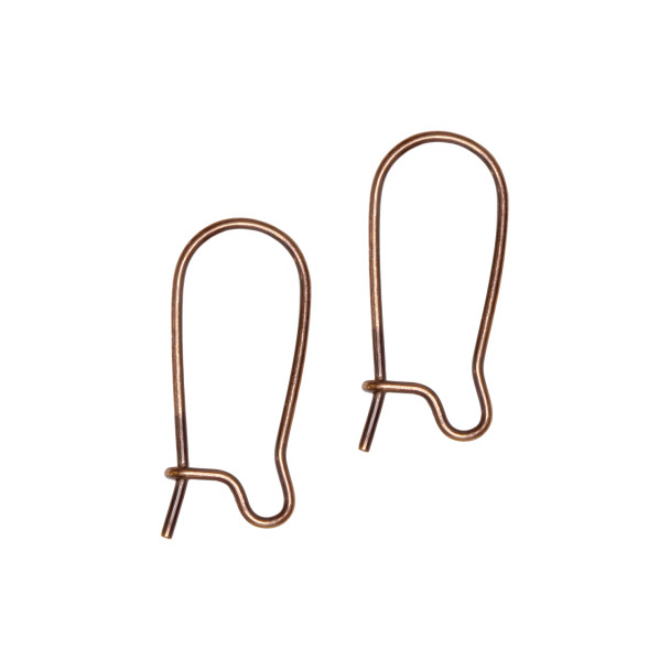 KIDNEY EARRING HOOPS 18mm Antique Copper Ear Wire