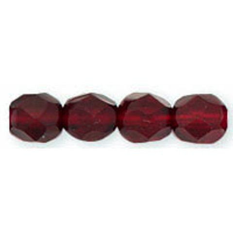 Firepolish 6mm Czech Glass Beads GARNET