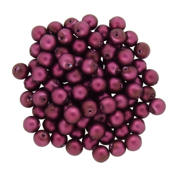 Krakovski Crystal Round Pearls 4mm DARK WINE