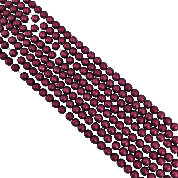 Krakovski Crystal Round Pearls 4mm DARK WINE