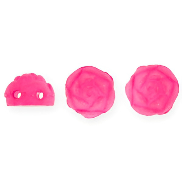 2-Hole ROSETA CABOCHON 6mm Czech Glass Beads Neon Pink