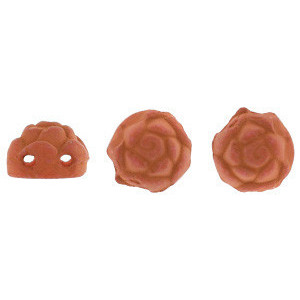 2-Hole ROSETA CABOCHON 6mm Czech Glass Beads Neon Country Brick