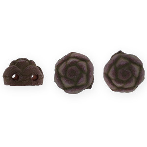 2-Hole ROSETA CABOCHON 6mm Czech Glass Beads Neon Country Mushroom