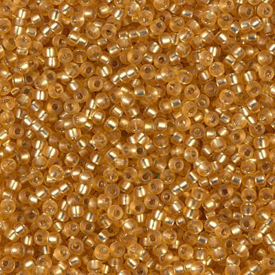 Miyuki ROUND 11/0 Seed Beads MATTE SILVERLINED DARK GOLD