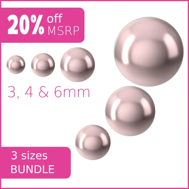 Vintage Rose Swarovski Crystal Three Sizes Pearls Bundle 3 Pack