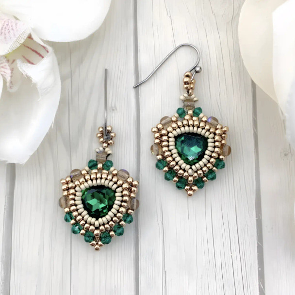 Trillion Glow Beaded Crystal Earrings Tutorial by Orchid and Opal