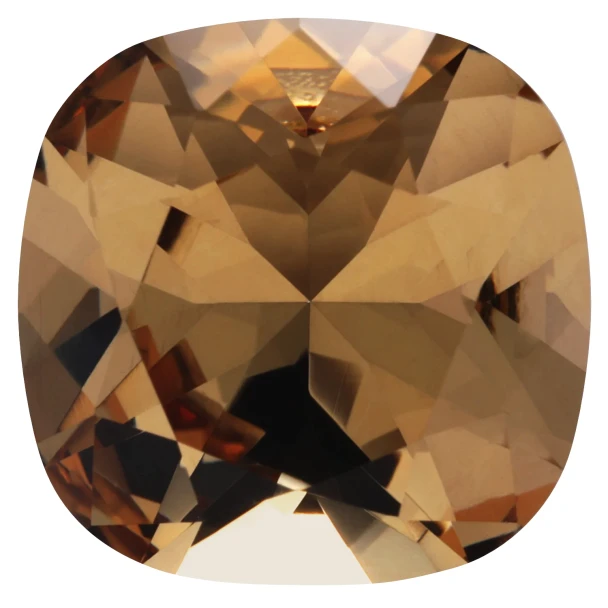 Krakovski Crystal Cushion Fancy Stone 12mm LT. SMOKED TOPAZ