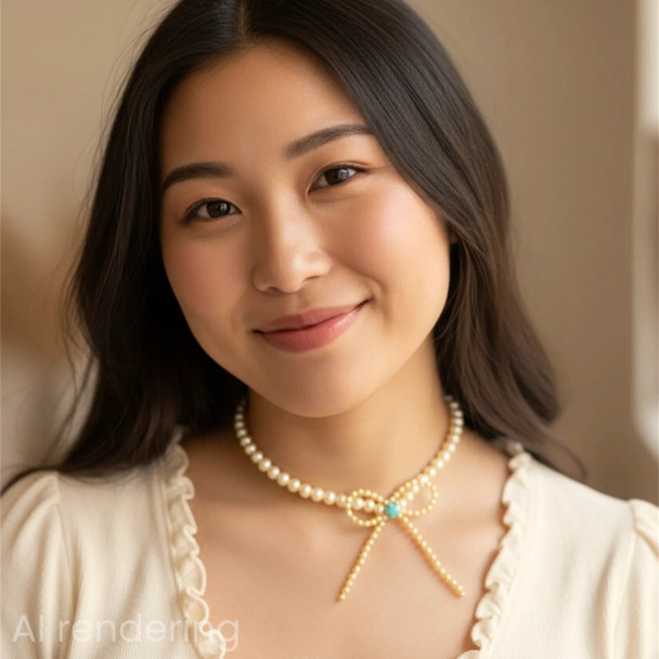 Easy Pearl Bow Choker Tutorial