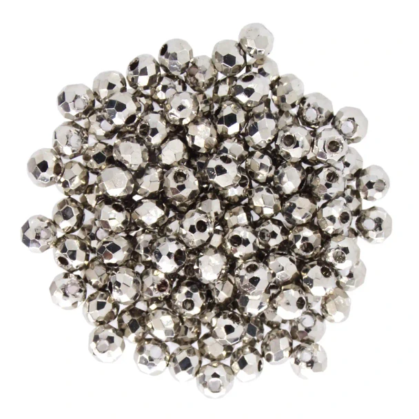 Chinese Crystal Rondelle Beads 3x2mm SHINY SILVER