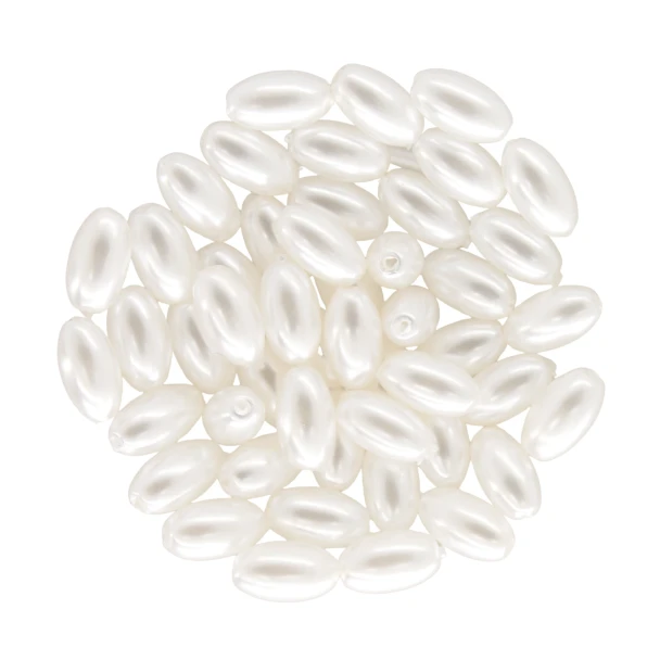 Krakovski Crystal Rice Pearls 6mm WHITE (Pack of 50)