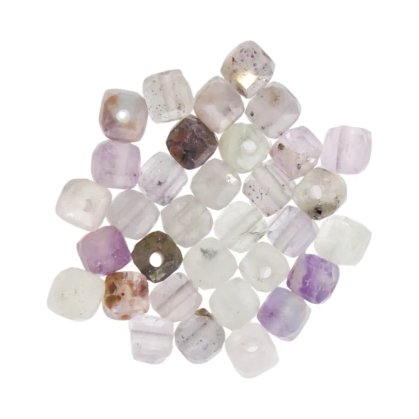 NATURAL FLUORITE 3mm Cube Gemstone Beads