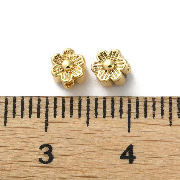 FLOWER SPACER BEAD 18K Gold Plated 4.5x3.5mm