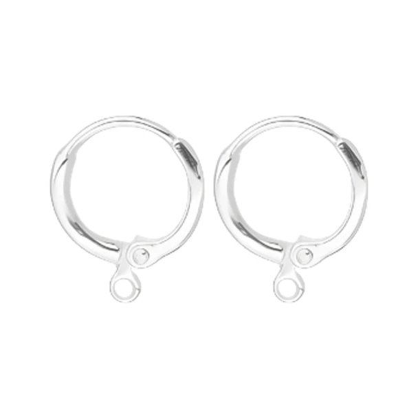 Ear Wire LEVERBACK w/Loop 16x13mm Silver Plated