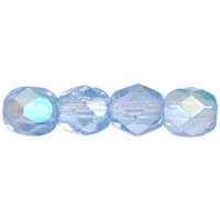 Firepolish 4mm Czech Glass Beads MEDIUM SAPPHIRE AB