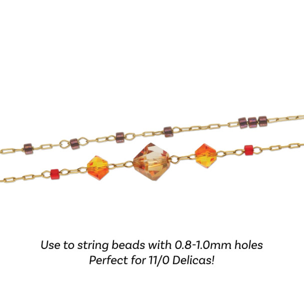 By The Foot Bead Chain 0.25mm GOLD Plated Stainless Steel