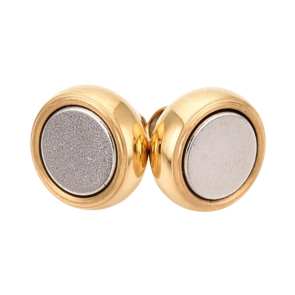 Stainless Steel MAGNETIC DISC CLASP 12x7mm 18K Gold Plated