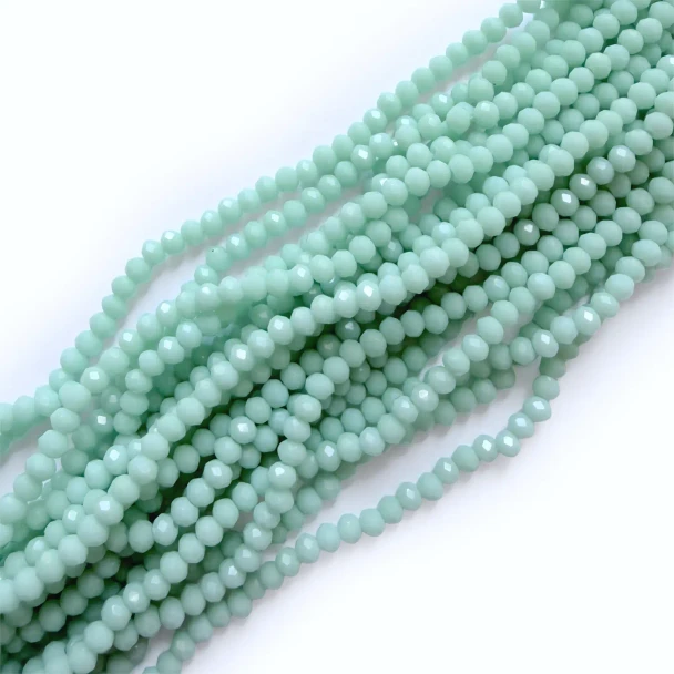 Chinese Crystal Rondelle Beads 3.5x3mm OPAQUE LT SEAFOAM