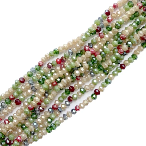 Chinese Crystal Rondelle Beads 3.5x3mm LUSTER LOVE LETTER MIX II