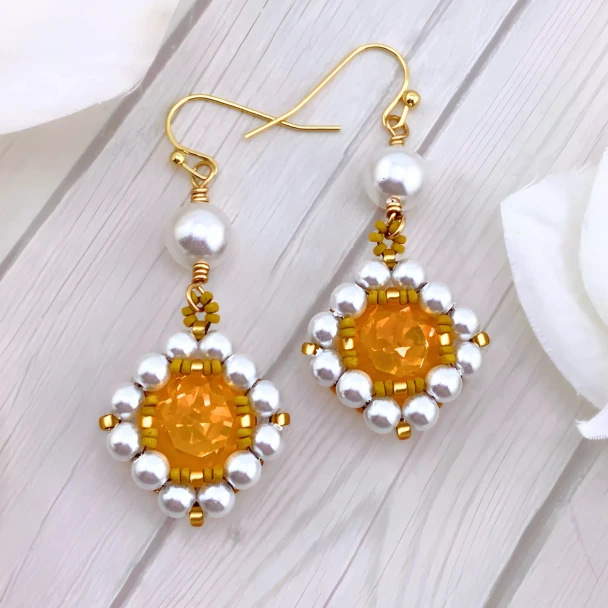 Honey Charm Earrings Tutorial by Gina of Orchid and Opal