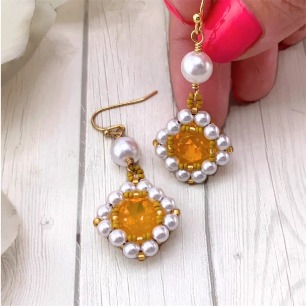 Honey Charm Earrings Tutorial by Gina of Orchid and Opal