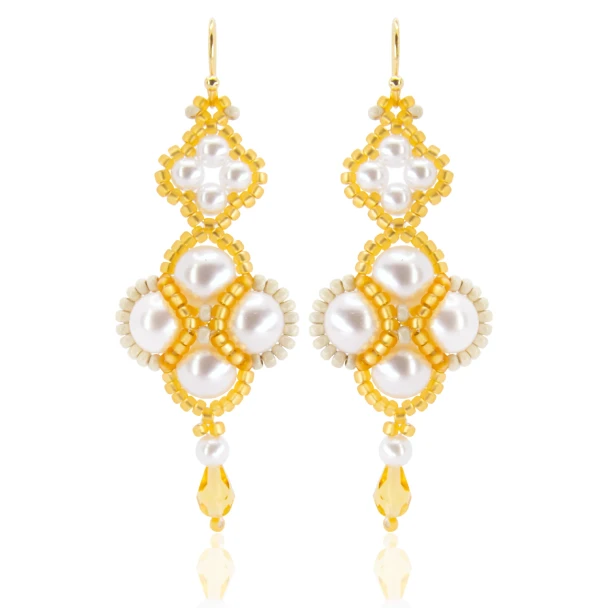 Pearl Embrace Earrings Tutorial by Eureka Crystal Beads