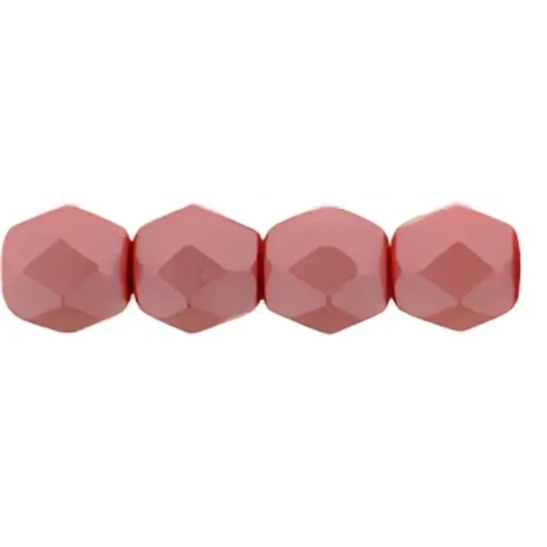 Firepolish 3mm Czech Glass Beads POWDERY PASTEL MAROON