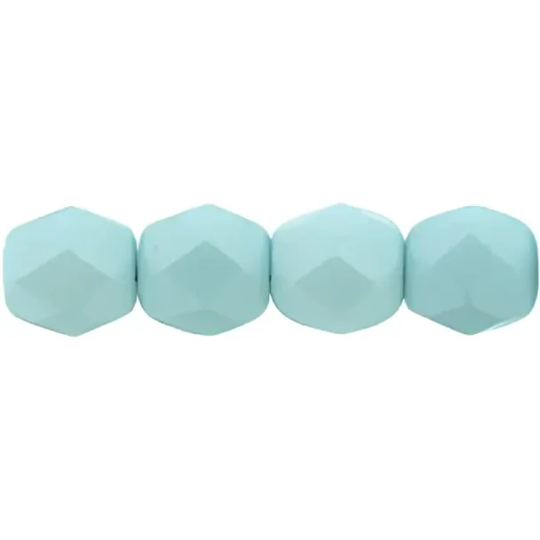 Firepolish 3mm Czech Glass Beads POWDERY PASTEL TURQUOISE