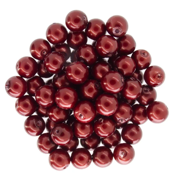 Krakovski Crystal Round Pearls 6mm BORDEAUX