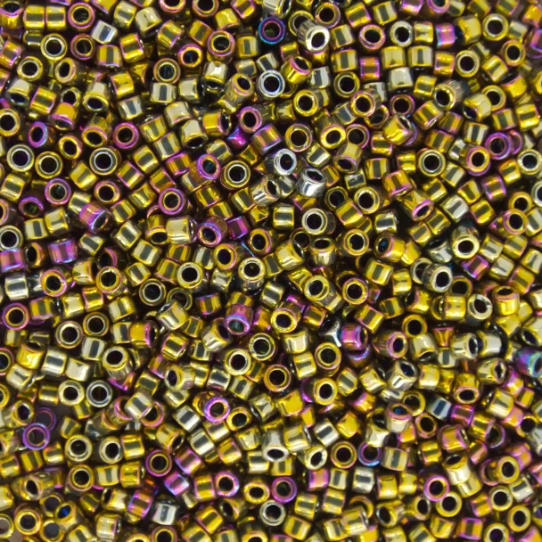 Miyuki DELICA Seed Beads 11/0 METALLIC PURPLE GOLD IRIS