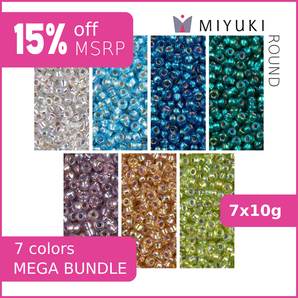 Miyuki Round 11/0 MEGA BUNDLE Silverlined AB