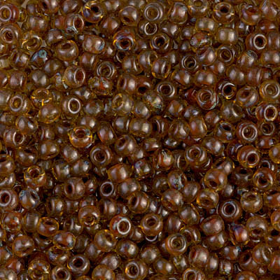 Miyuki ROUND 8/0 Seed Beads TRANSPARENT LIGHT TOPAZ PICASSO