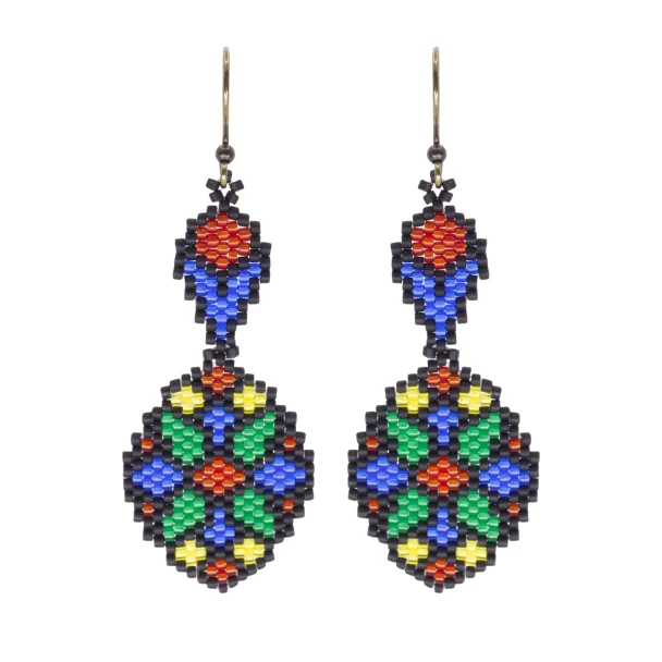 Stained Glass Earrings Brick Stitch Pattern