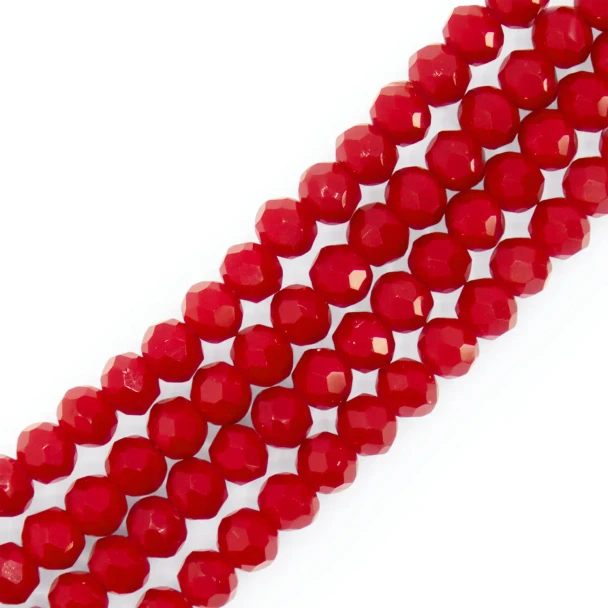 Chinese Crystal Rondelle Beads 4x3.5mm OPAQUE RED