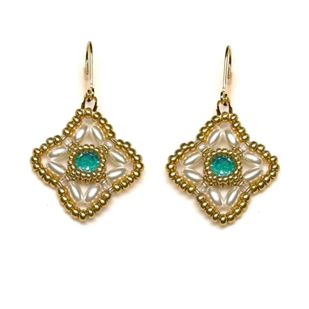 Rice Blossom Earrings Tutorial by The Little Beading Closet
