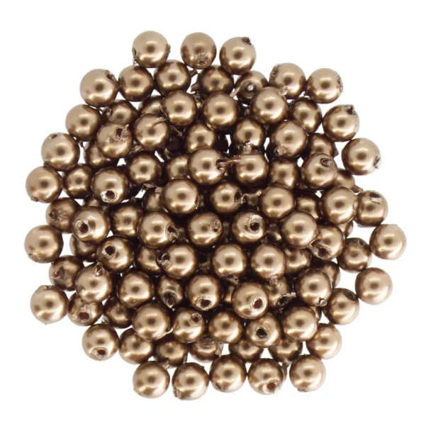 Krakovski Crystal Round Pearls 3mm PALE ANTIQUE BRASS