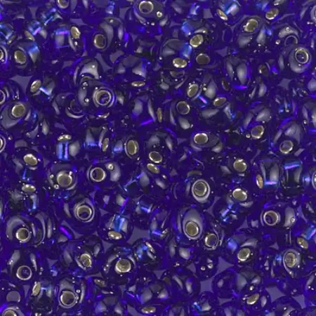 Miyuki Magatama Seed Beads 4mm SILVERLINED COBALT