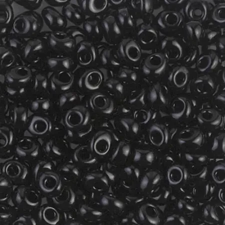 Miyuki Magatama Seed Beads 4mm BLACK (10 grams tube)