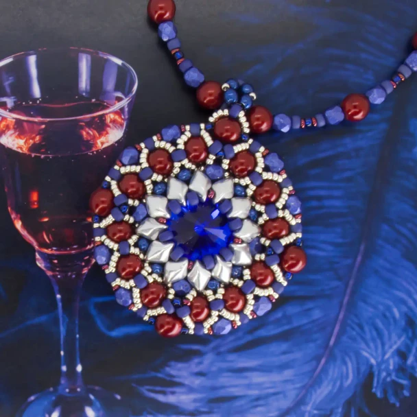 Constellations 16mm Rivoli Pendant Tutorial by Eureka Crystal Beads