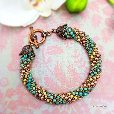Beading Pattern - Tahitian Beaded Pearl and Seed Bead Bracelet, ORCHID and  OPAL