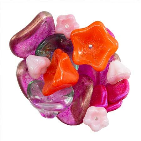 10pc Gradient Czech Lampwork Crystal Glass Heart Beads Charms