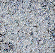 Toho Round Seed Beads SIZE-15 #161 TRANSPARENT RAINBOW CRYSTAL