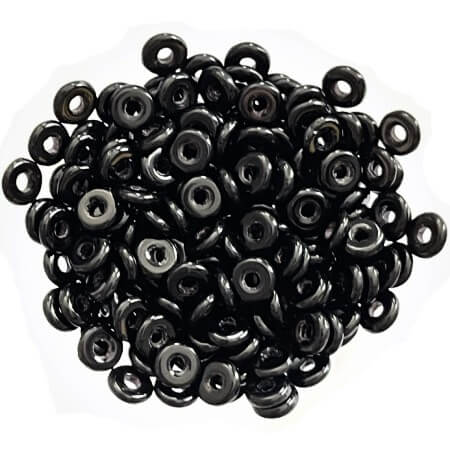 Czech Glass O Beads 1x4mm JET | Eureka Crystal Beads