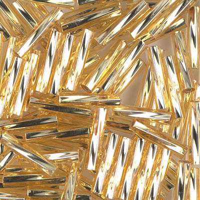 12mm silver lined two tone clear & topaz twisted bugle beads Miyuki TW – My  Supplies Source