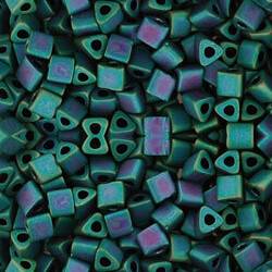 Toho CUBE Seed Beads 4mm MATTE IRIS TEAL 2.5 Tube