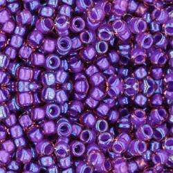 SIZE-8 #928 RAINBOW ROSALINE OPAQUE PURPLE LINED Toho Seed Beads