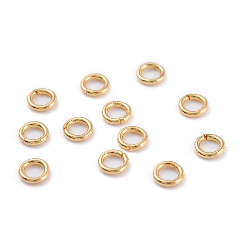 Jump Rings-4mm 22 Gauge-LIGHT GOLD PLATED Eureka Crystal Beads
