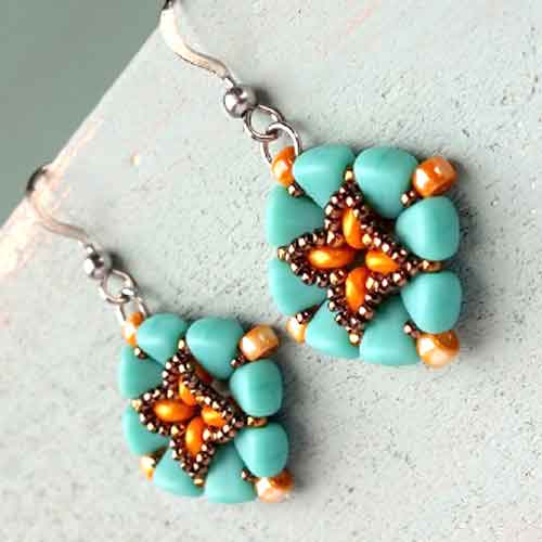 bloom bead tops (完売品) Nib-Bit Timbuktu Earrings Pattern | EUREKA CRYSTAL BEADS